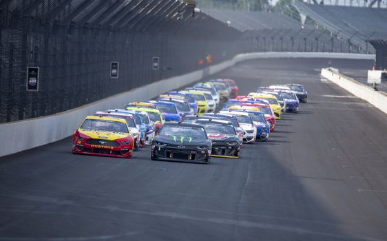 Kurt Busch (1) races for position for the Big Machine Hand Sanitizer 400 Powered by Big Machine Records at Indianapolis Motor Speedway in Indianapolis, .