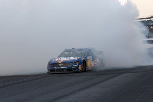 Kevin Harvick (4) celebrates his win for the Big Machine Hand Sanitizer 400 Powered by Big Machine Records at Indianapolis Motor Speedway in Indianapolis, .