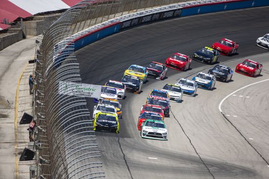 Austin Cindric (22) battles for position for the My Bariatric Solutions 300 at Texas Motor Speedway in Fort Worth, Texas.