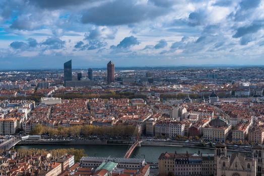A photo overlooking the City of Lyon, France