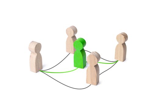 People choose best intermediary for cooperation. Contractor business deal. Political diplomatic negotiations communicator. Conflict resolution. Experienced negotiator arbitrator. Translator, lawyer