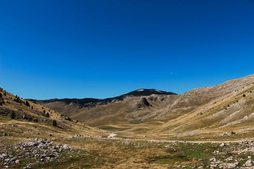 Rocky landscape on the mountain Bjelasnica, beautiful wallpaper. Autumn view on the mountain Bjelasnica, Bosnia and Herzegovina.