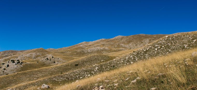 Banner of the rocky landscape of the mountain Bjelasnica. Autumn view of Bjelasnica mountain, Bosnia and Herzegovina.