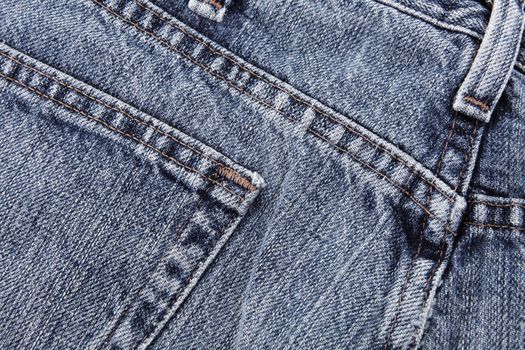 A Blue jeans detail showing pocket and loop