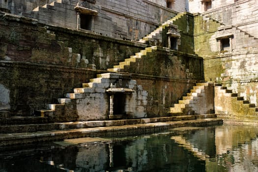 Toorji Ka Jhalra Bavdi world famous step well stepwell. Jodhpur, Rajasthan, India