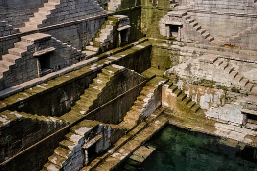 Toorji Ka Jhalra Bavdi world famous step well stepwell. Jodhpur, Rajasthan, India