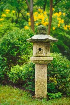 Stone lantern in Japanese garden, Park Clingendael, The Hague, Netherlands
