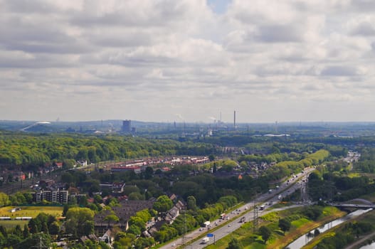 View on the city of Oberhausen, Germany.