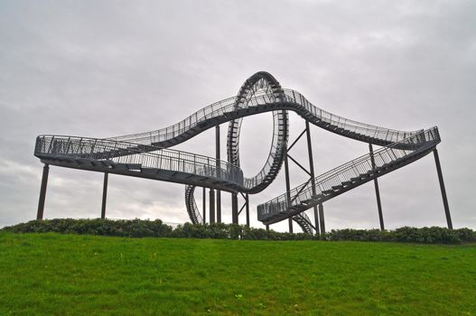 Watchtower on a stone mountain in Bottrop, Germany.