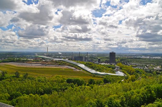 View on industry in the city of Bottrop, Germany.