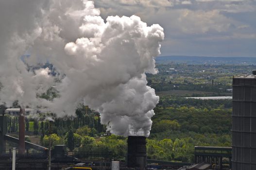 View on industry in the city of Bottrop, Germany.