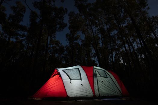 Camping in the Grampians Smiths' Mill Campground at night on a cool autumn evening