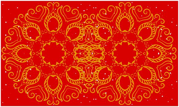 gold design art on abstract red backgrounds