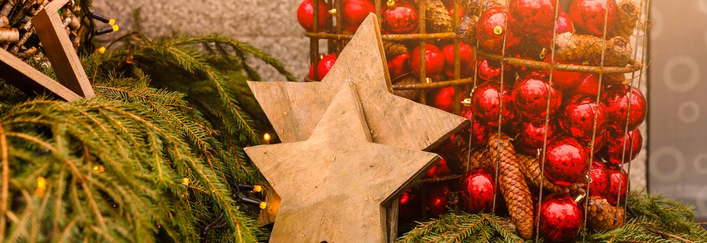 Bright christmas composition with star