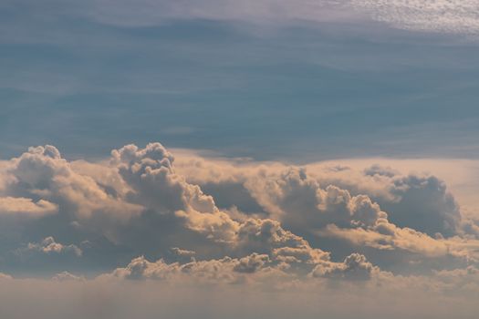 Beautiful sky with clouds background. The softness of the clouds and the brightness of the sky. Light blue background. Relaxing feeling and inspirational. copy space.