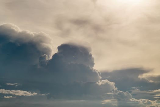 Beautiful sky with clouds background. The softness of the clouds and the brightness of the sky. Light blue background. Relaxing feeling and inspirational. copy space.