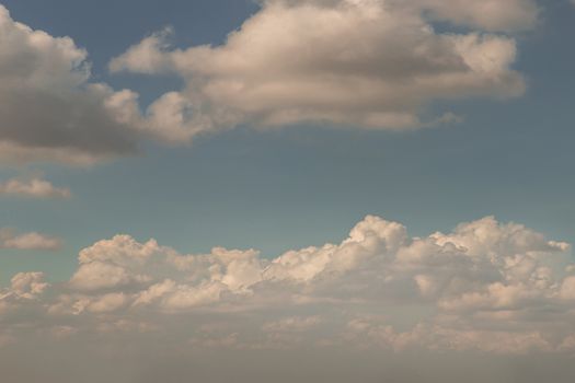 Beautiful sky with clouds background. The softness of the clouds and the brightness of the sky. Light blue background. Relaxing feeling and inspirational. copy space.