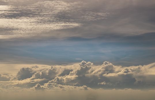 Beautiful sky with clouds background. The softness of the clouds and the brightness of the sky. Light blue background. Relaxing feeling and inspirational. copy space.