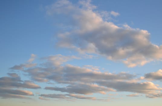 Beautiful eveing sky with clouds, air nature