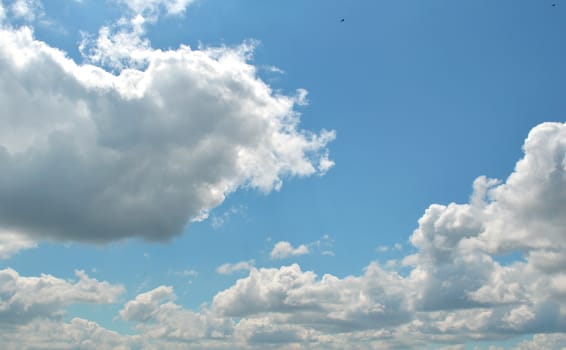 Beautiful blue sky with clouds, air nature