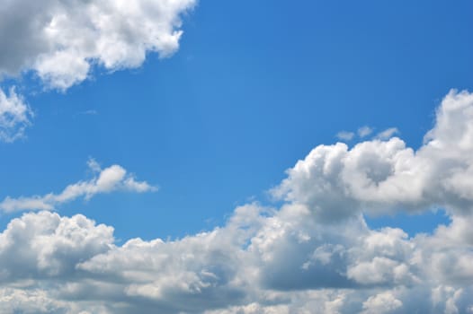 Beautiful blue sky with clouds, air nature