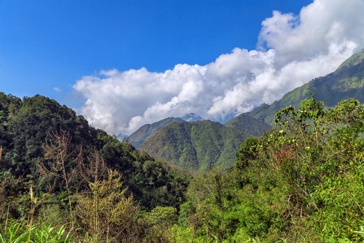 Mountain landscape at sunset Asia, Vietnam