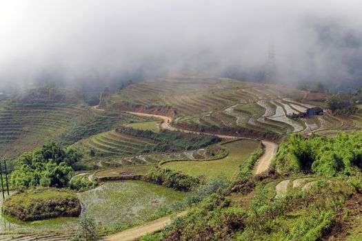 Landscape view of Sapa Valley in Lao Cai Province in Vietnam Sa Pa is a popular tourist destination