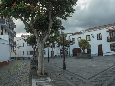 Plaza San Francisco square in the center of Santa Cruz De La Palma, La Palma Island, Canary Islands, Spain.