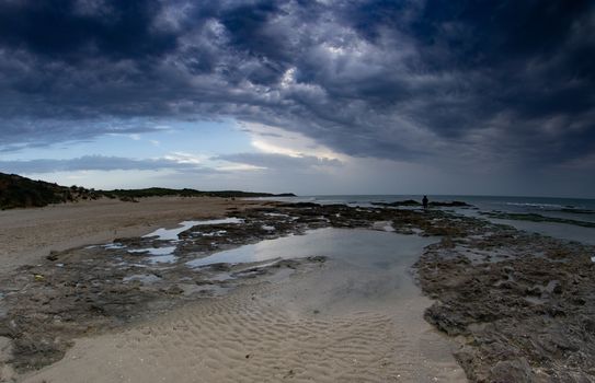 Stormy weather on Palmachim beach of Israel