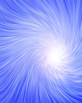 Blue Abstract Vortex of Light. 3D rendering