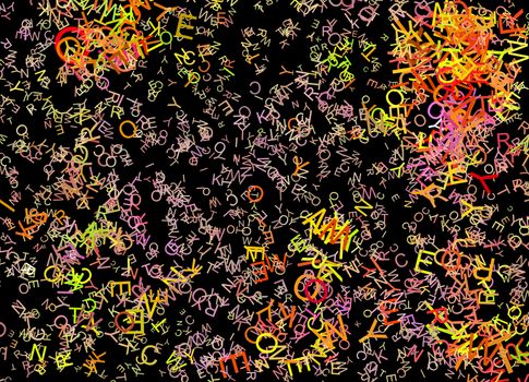 Colorful Type Background. 3D rendering