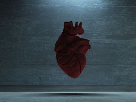Human Heart of Stone. 3D rendering