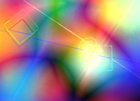 Colorful Abstract Background with geometric shapes. 3D rendering