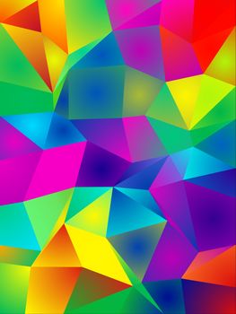 Polygonal Vibrant Color Background. 3D rendering