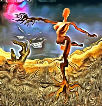 Abstract woman's figure in dance pose