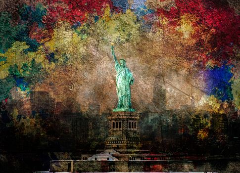 NYC Abstract. Statue of Liberty