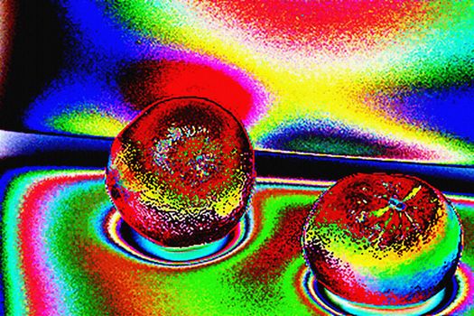 Colorful psychedelic balls. 3D rendering