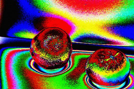 Colorful psychedelic balls. 3D rendering