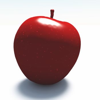 3d render. Apple made of red marble.