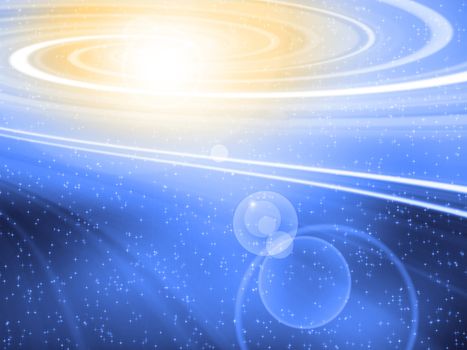 Bright sun in endless space