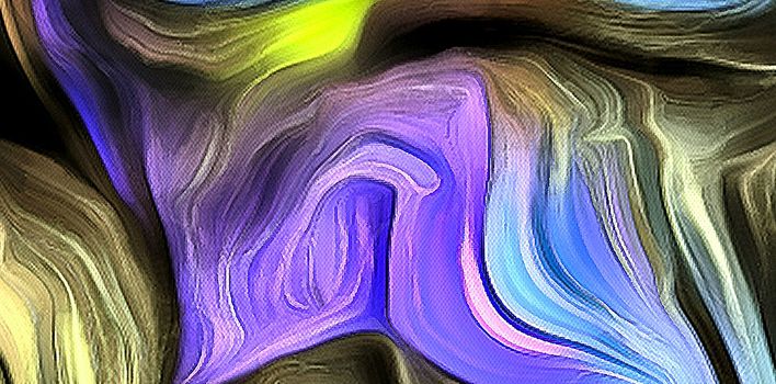 Dimensional Layered Abstract of Swirling Colors. 3D rendering.