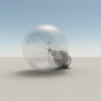 3d rendering. Light bulb.