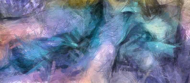 Muted abstract painting in pastel colors. 3D rendering