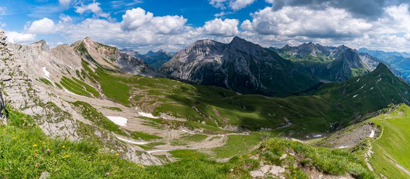 Fantastic hike in the Lechquellen Mountains in Vorarlberg Austria near Lech, Warth, Bludenz