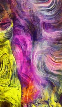 Swirling Vivid Colors Abstract. 3D rendering.