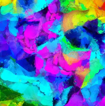 Colorful Abstract Painting. 3D rendering