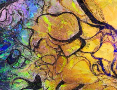 Colorful Abstract Painting. 3D rendering.