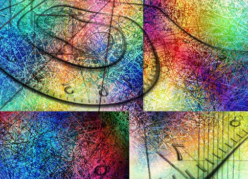 Fluid lines of color movement and spiral of time. 3D rendering