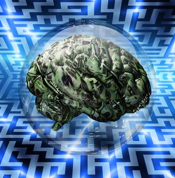 Financial Brain and Maze background