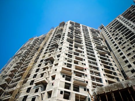 Building under construction. New Housing Project. Upcoming Residential Projects Building. Under Constructions Projects in modern city. Tallest building in India under construction.